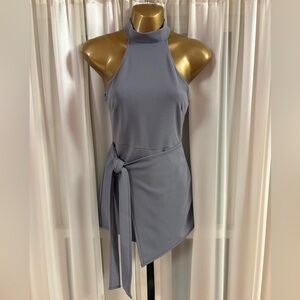 Elegant Gray Halter Romper